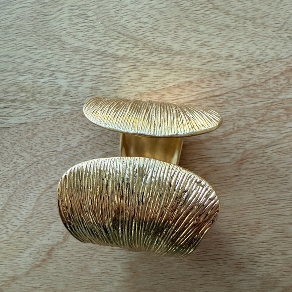 Textured Gold Cuff Bracelet - Picture 2 of 4